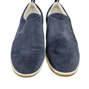 Lands End women Moc shoes Blue Suede Slip On Size 11